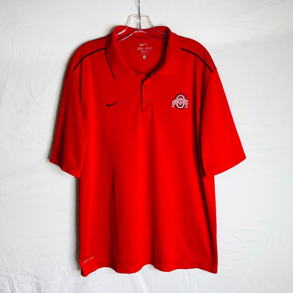 Ohio State Buckeyes Nike Dri Fit Men's Large Red Polo Shirt‎